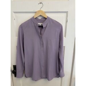 ANN MASHBURN Lavender Purple Split-Neck Tunic Top
